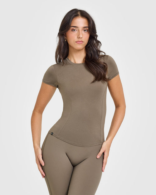 Oner Modal Mellow™ Soft Short Sleeve T-Shirt | Moss Brown