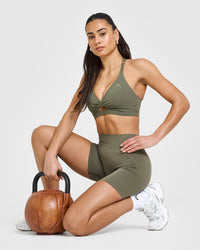 Unified Twist Sports Bra | Alpine Green