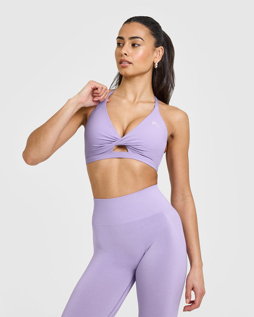 Oner Modal Unified Twist Sports Bra | Wisteria Purple