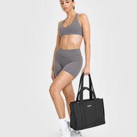 SoftMotion™ Shorts 6" with White Logo | Ash Grey