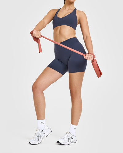 SoftMotion™ Shorts 6" with White Logo | True Blue