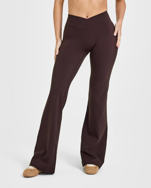 Oner Modal Unified Wrap Flared Bottoms | Plum Brown