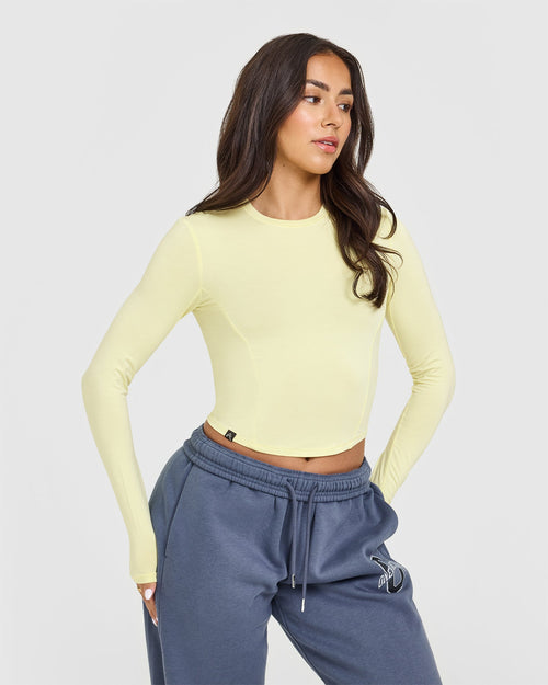 Oner Modal Mellow™ Soft Mid Long Sleeve Top | Pastel Yellow