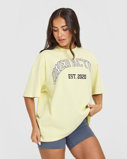 Oner Modal Oner Graphic Washed T-Shirt | Pastel Yellow