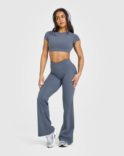 Unified Wrap Flared Bottoms | Granite Blue