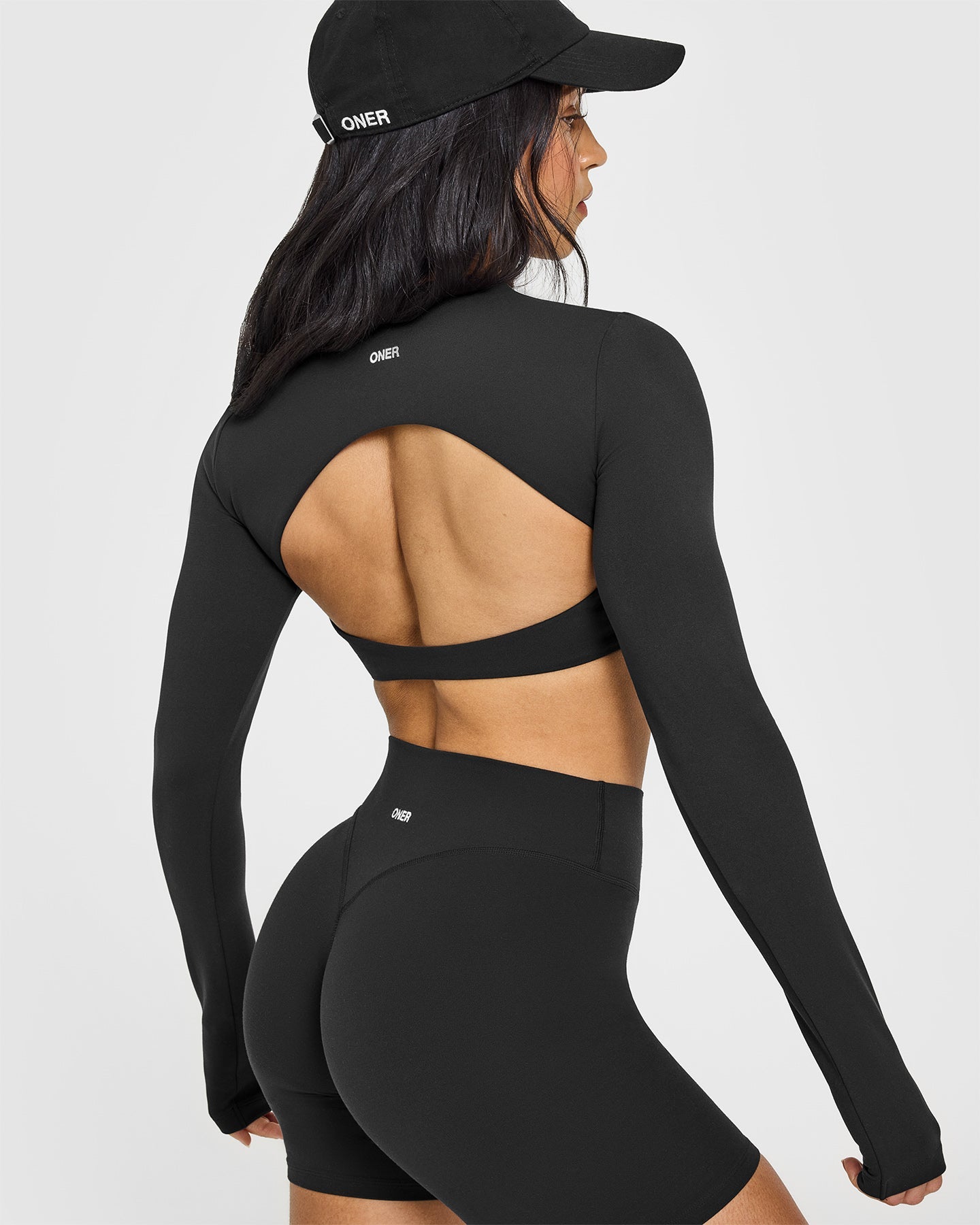 SoftMotion™ Long Sleeve Crop Top | Soft Black