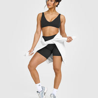 SoftMotion™ Scoop Back Bralette with White Logo | Soft Black