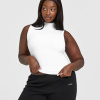 Mellow™ Rib Mock Neck Tank | White