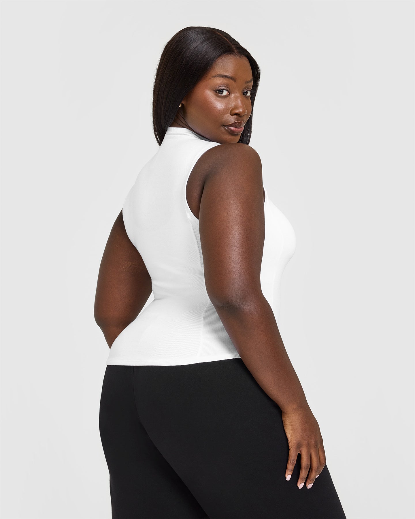 Mellow™ Rib Mock Neck Tank | White