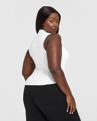 Mellow™ Rib Mock Neck Tank | White