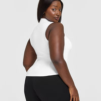 Mellow™ Rib Mock Neck Tank | White