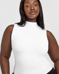 Mellow™ Rib Mock Neck Tank | White