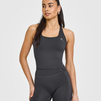 Timeless Square Neck Mid Vest | Coal