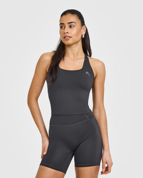 Oner Modal Timeless Square Neck Mid Vest | Coal