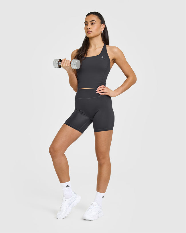 Timeless Square Neck Mid Vest | Coal