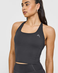 Timeless Square Neck Mid Vest | Coal