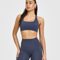 Timeless Square Neck Sports Bra | True Blue