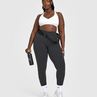 Effortless Seamless Racer Back Sports Bra with White Logo | White