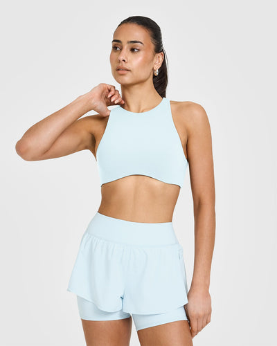 SoftMotion™ High Neck Sports Bra |  Cloud Blue