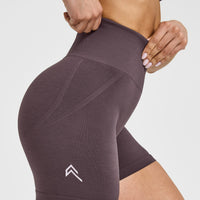 Effortless Seamless Shorts with White Logo | Umber Brown