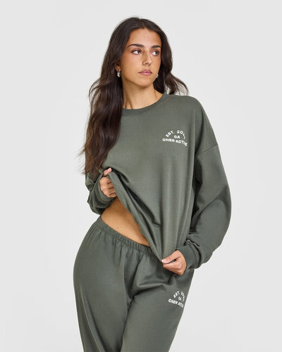 Lightweight Sweatshirt With Graphic | Dark Khaki