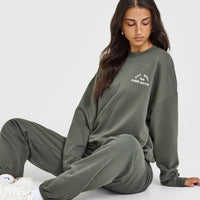 Lightweight Sweatshirt With Graphic | Dark Khaki