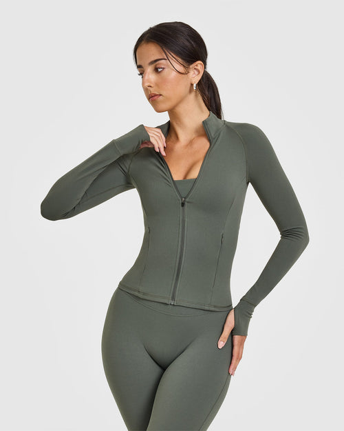 Oner Modal SoftMotion™ Jacket with White Logo | Dark Khaki