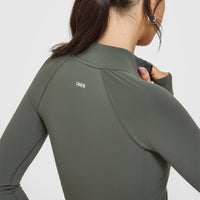 SoftMotion™ Jacket with White Logo | Dark Khaki