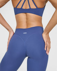 SoftMotion™ Leggings with White Logo | Shadow Blue