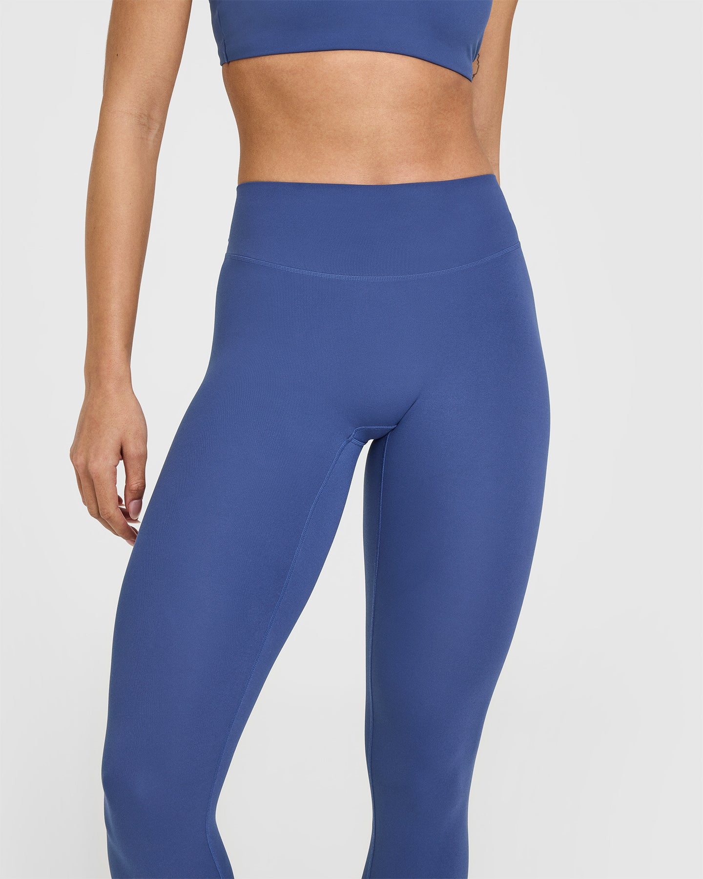 SoftMotion™ Leggings with White Logo | Shadow Blue