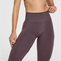 Effortless Seamless Leggings with White Logo | Umber Brown
