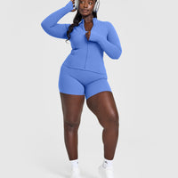 SoftMotion™ Jacket with White Logo | Glaucous Blue