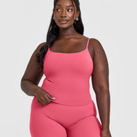SoftMotion™ Strappy Mid Vest with Built in Bra Shelf | Dark Velvet Pink