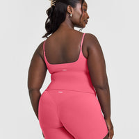 SoftMotion™ Strappy Mid Vest with Built in Bra Shelf | Dark Velvet Pink