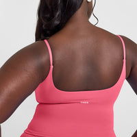 SoftMotion™ Strappy Mid Vest with Built in Bra Shelf | Dark Velvet Pink