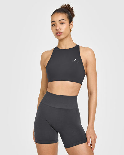 EasyLift™ High Neck Sports Bra | Coal
