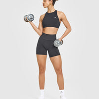 EasyLift™ High Neck Sports Bra | Coal
