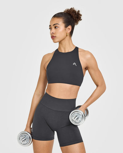 EasyLift™ High Neck Sports Bra | Coal