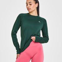 Go To Seamless Loose Long Sleeve Top | Racing Green