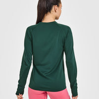Go To Seamless Loose Long Sleeve Top | Racing Green