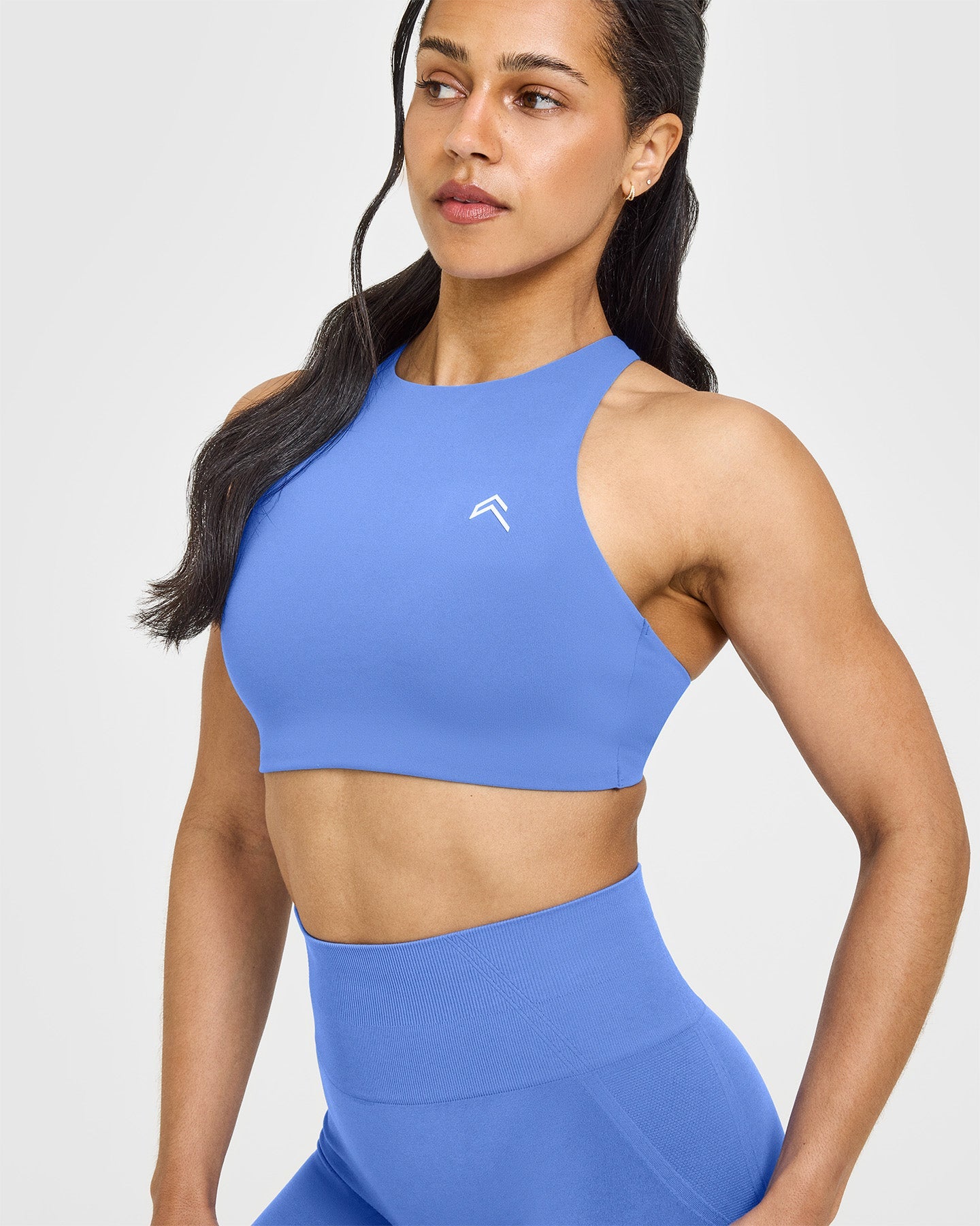 EasyLift™ High Neck Sports Bra | Glaucous Blue