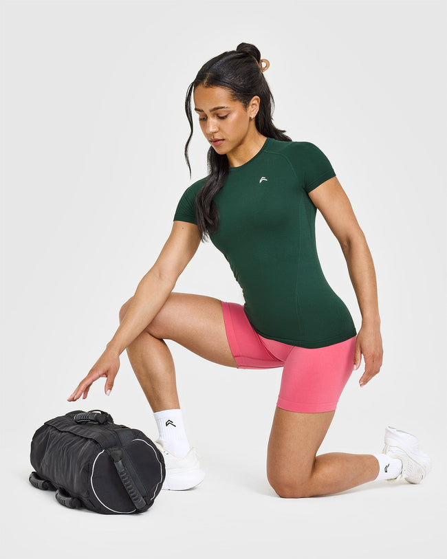 Go To Seamless Fitted Top | Racing Green