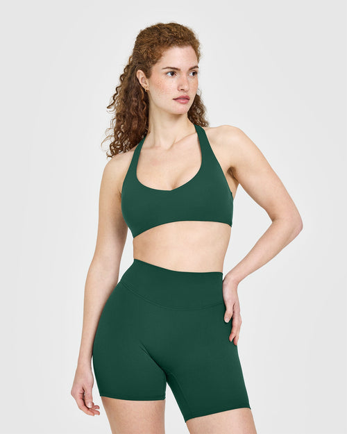 Oner Modal SoftMotion™ Bralette with White Logo | Dark Racing Green