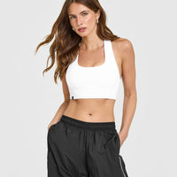 Mellow™ Rib Square Neck Bra | White