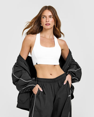 Mellow™ Rib Square Neck Bra | White