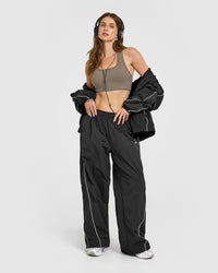 Mellow™ Rib Square Neck Bra | Moss Brown