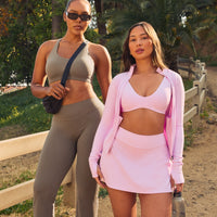 SoftMotion™ Skort with White Logo | Chalk Pink