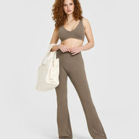 SoftMotion™ Flared Bottoms with White Logo | Moss Brown