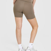 SoftMotion™ Fold Over Shorts 6" | Moss Brown