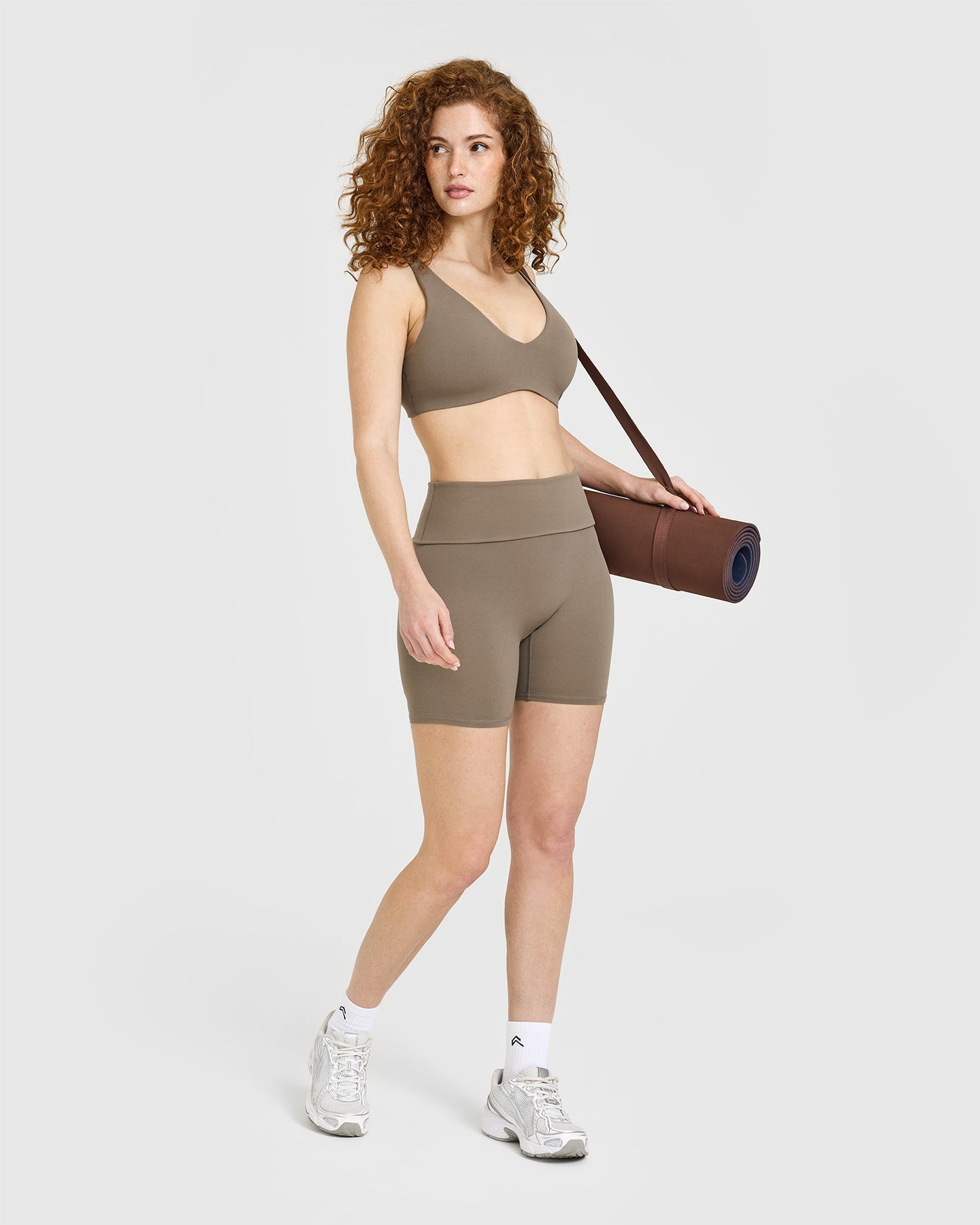 SoftMotion™ Fold Over Shorts 6" | Moss Brown